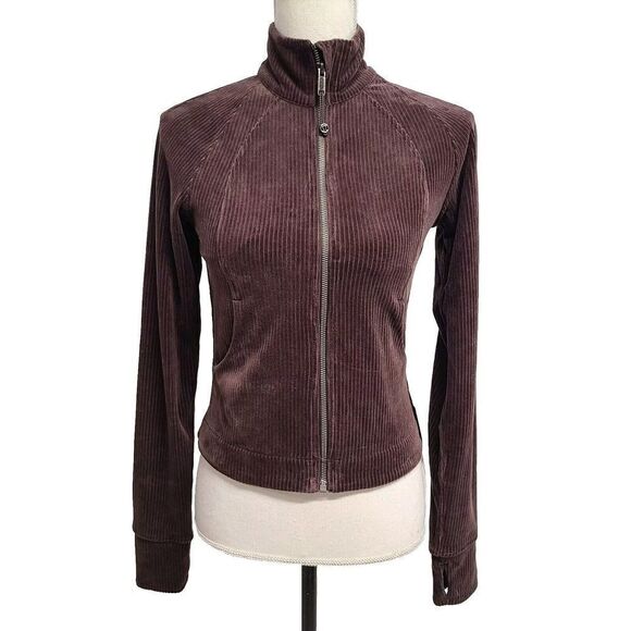 Lululemon Scuba Track Jacket Velvet Cord  ESPR Brown Women's Size 4 NWT - Picture 1 of 12